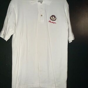 White Polo Shirt with Embroidered Logo